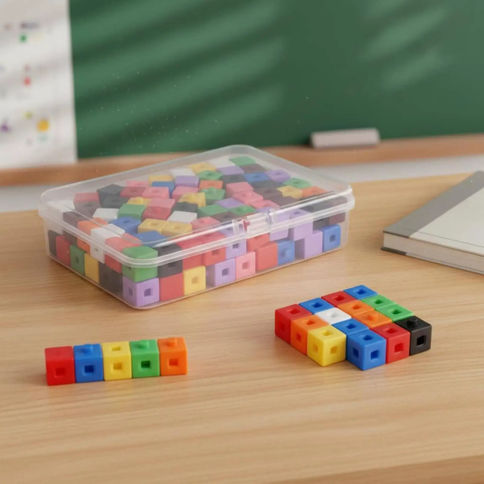 100 Pieces Interlocking Counting Cubes Develops Skills Math Linking Cubes Easy to Connect Connecting Counting Blocks for Student