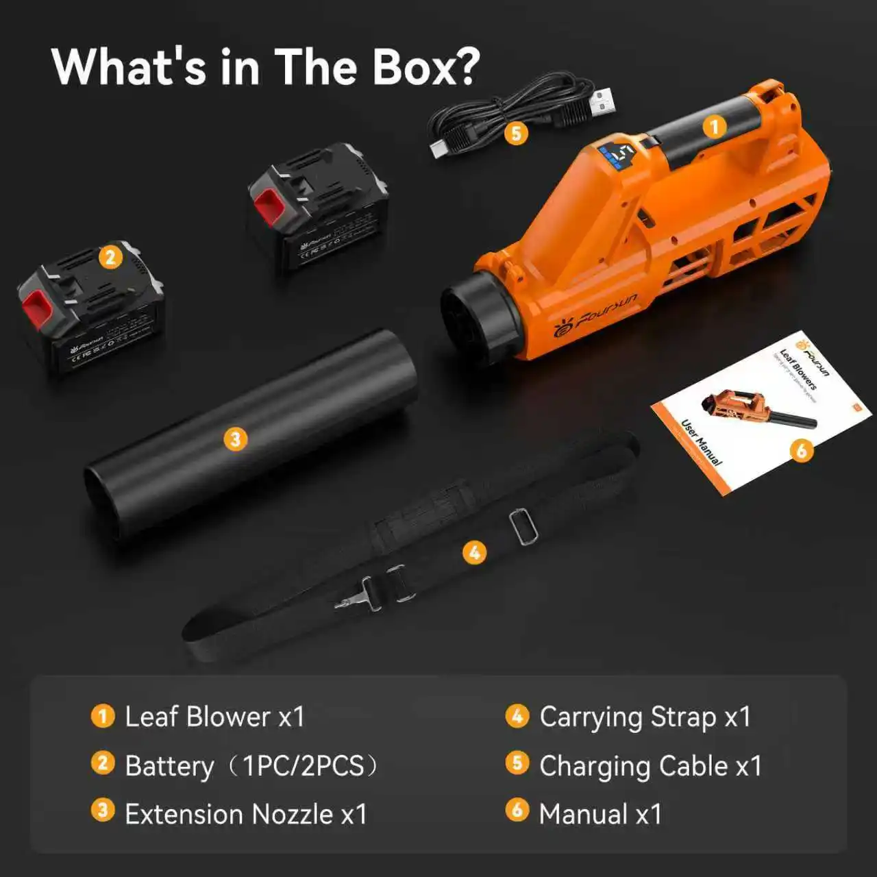 Foursun LB01 Elektrische Luftgebläse Hochleistungs-Bürstenloser Turbolüfter Jet-Lüfter Schnee-Blätter-Staub-Entferner für Garten, Garage, Werkstatt, Autoreinigung – Detail 8