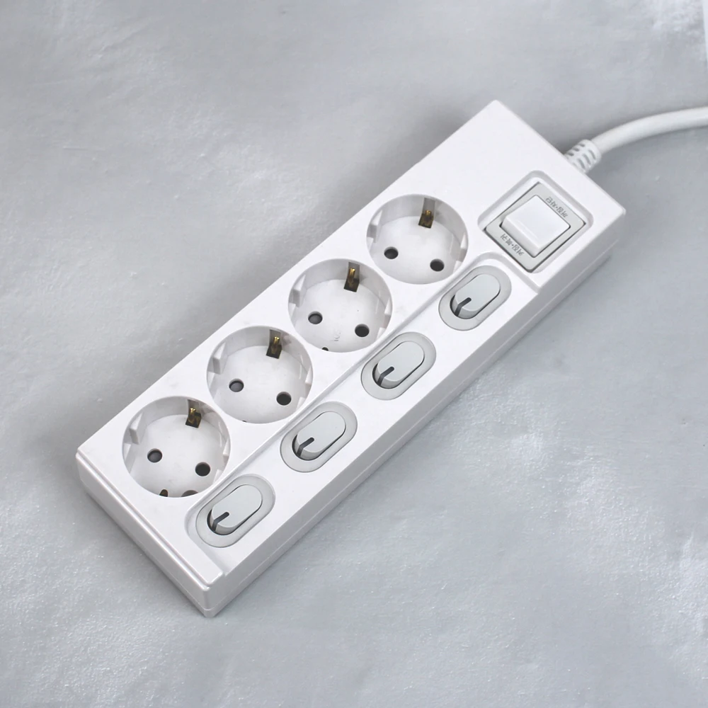 1+1 One-Stop Domestic Individual Switch Power Strip 16A Four-Hole Safety Cover Security