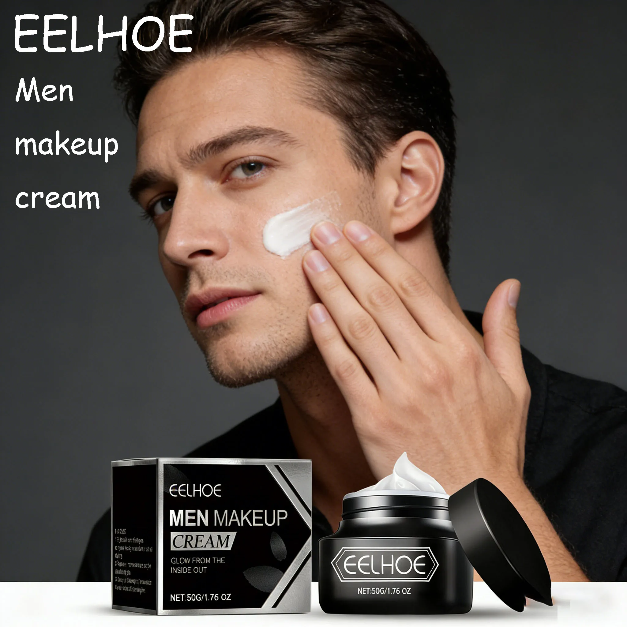 

50G Men Moisturizing Toning Cream Natural Translucent Concealer Gloss Lightweight Non-sticky Daily Quick Coverage Lazy Grooming
