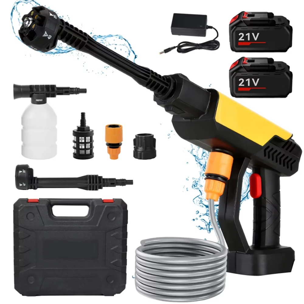 Pistola de Lavado a Presión Inalámbrica de 500W y 70 Bar, Pistola de Lavado de Autos de Alta Potencia, Herramienta Eléctrica para Batería Makita de 18V