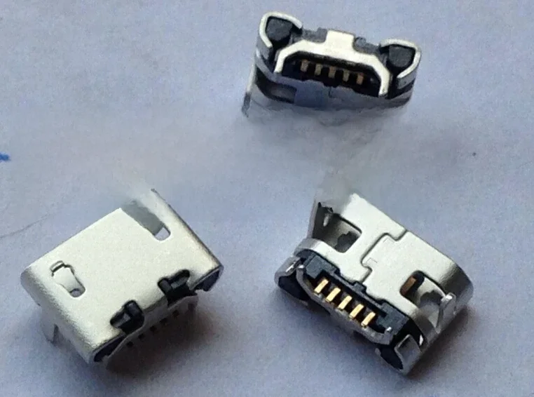 100 sztuk Micro USB 5pin bez boku róg wołu żeńskie gniazdo usb płaskie usta cztery nogi gniazdo złącze mini usb — zdjęcie 2