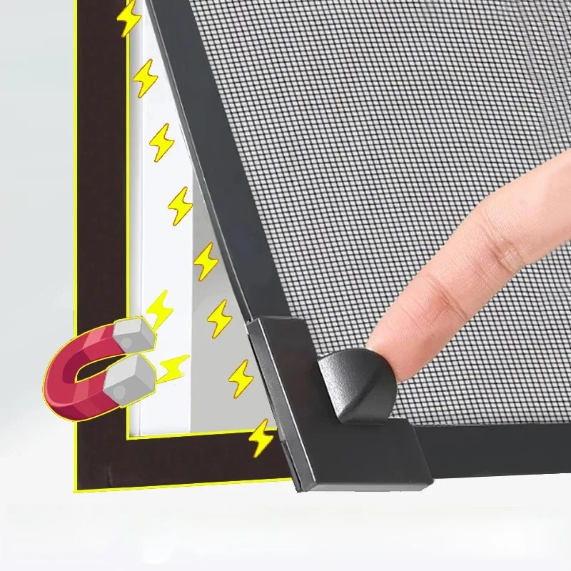DIY Op maat gemaakte magnetische hordeur 2025, magnetisch muskietengaas gordijn, onzichtbaar, huishoudelijke magneet zelfklevende raamhor - afbeelding 2