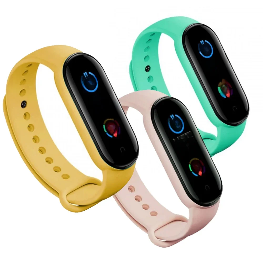 Xiaomi mi banda 5 pulseira de silicone macio e impermeável, substituição, pulseira inteligente, cor