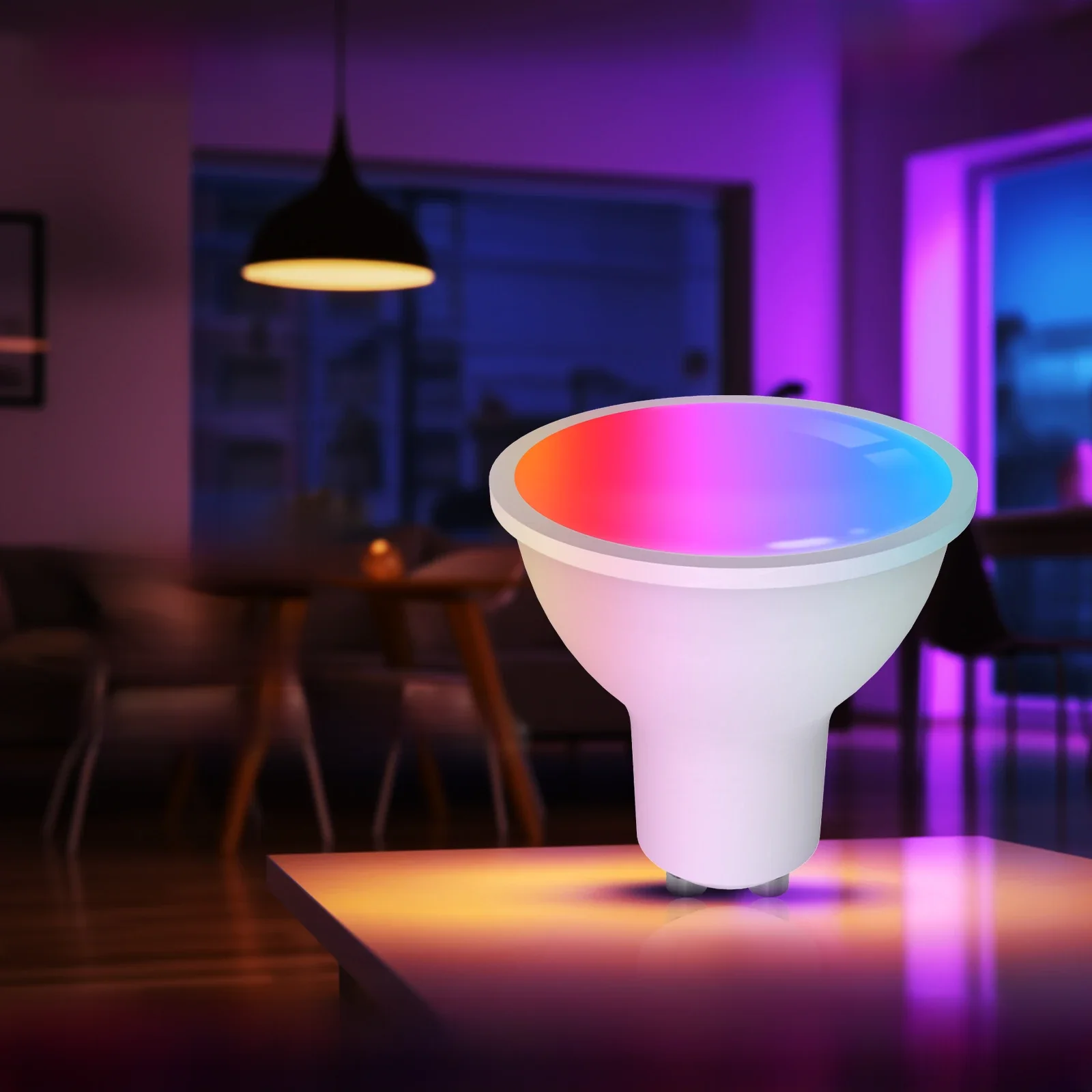 MOES Tuya Matter WiFi GU10 Inteligentna żarówka Ściemnialna dioda LED 16 milionów kolorów RGB C+W Świeca Sterowanie głosowe Alexa Google Home — zdjęcie 2