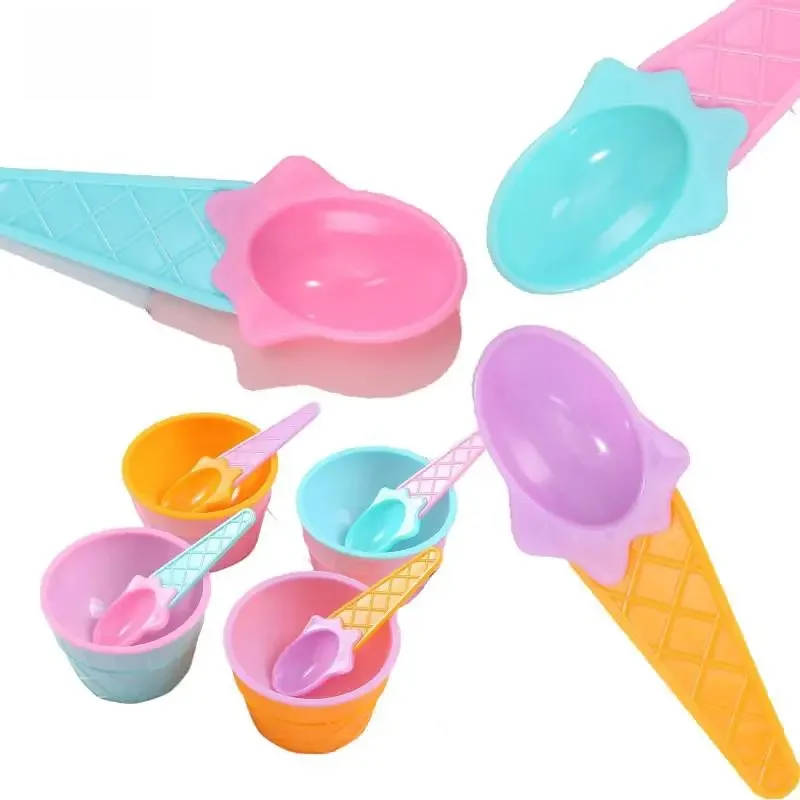 Cuillère à crème glacée pour enfants, cuillère à pudding mignonne, cuillère à dessert, ustensiles de cuisine créatifs, cuillère à dégustation, outils à crème glacée, document 4 pièces