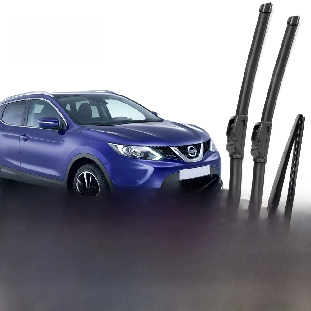 Dla Nissan Qashqai J11 2013-2020 2014 2015 2016 Wycieraczki przednie i tylne Pióra wycieraczek Szyba przednia Szczotki okienne 26"+17"+12" — 2