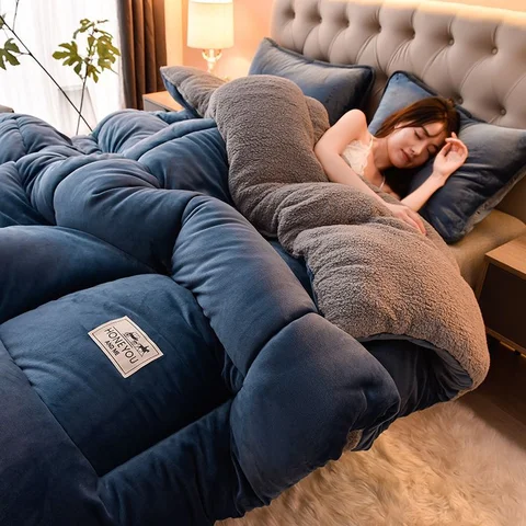 이불 패드 세트 간절기 이불 두꺼운 겨울이불 두꺼운 보온 이불 폴라폴리스 우유 이불솜 봄가을 이불 캐시미어 우유 이불