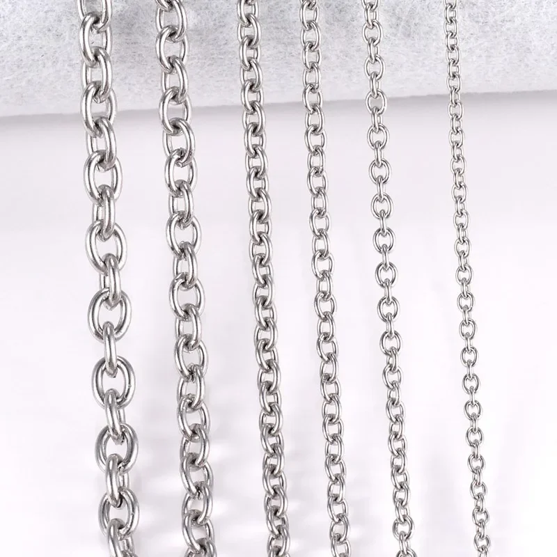 40-90 cm Długi naszyjnik ze stali nierdzewnej dla kobiet Mężczyźni Akcesoria Ręcznie robiony łańcuszek Moda Choker Biżuteria męska — zdjęcie 2