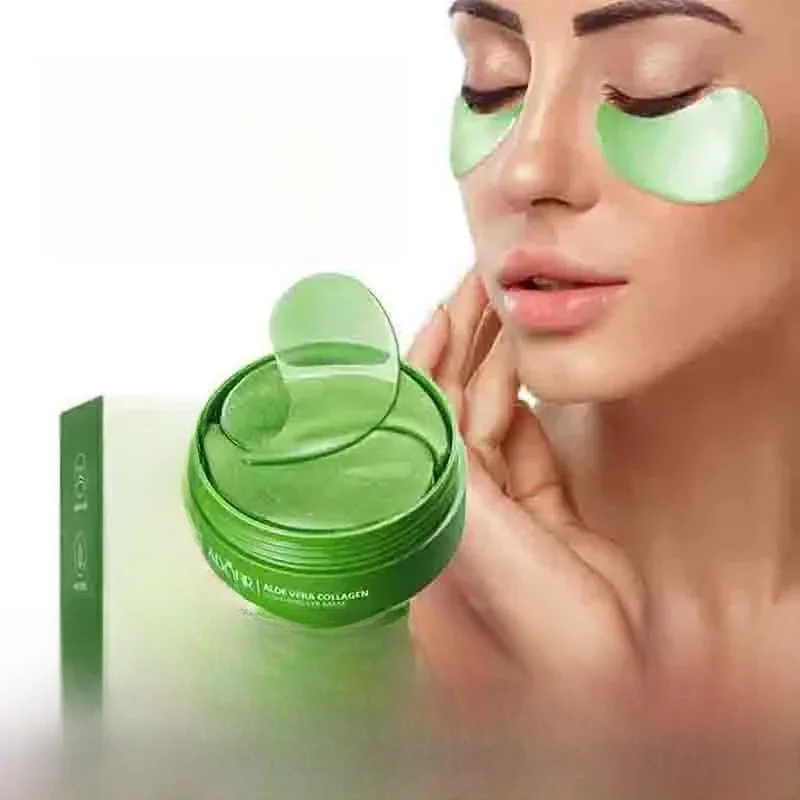 Aloe Vera Collagen Eye Mask, Anti círculos escuros, Sacos Hidratantes, Patches oculares anti-rugas,