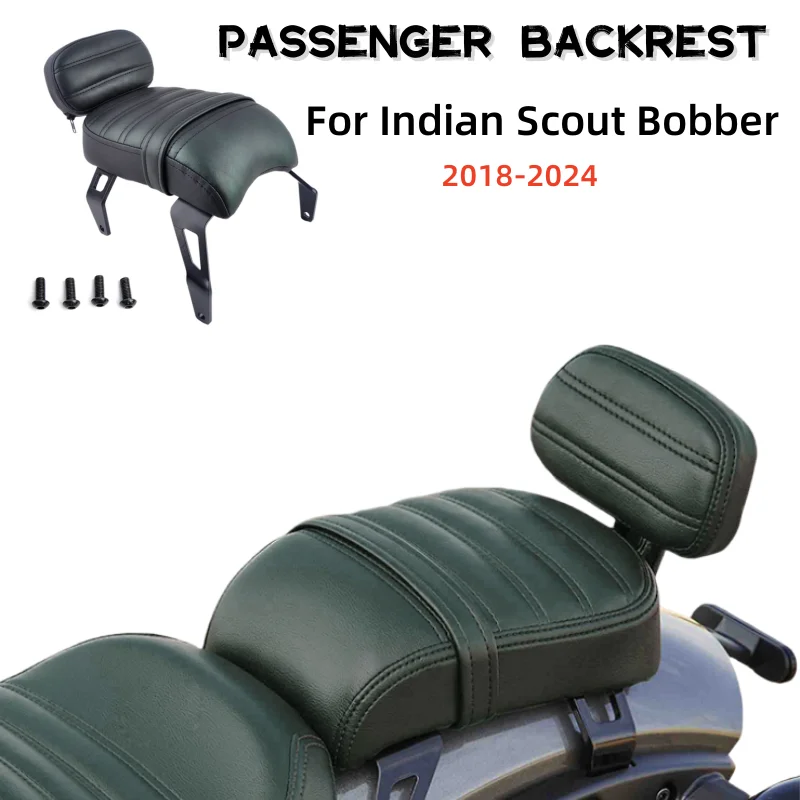 Motorcycle Parts Passenger Seat Backrest Rear Passenger Seat with Backrest Kits Replacement for Indian Scout Bobber 2018‑2024