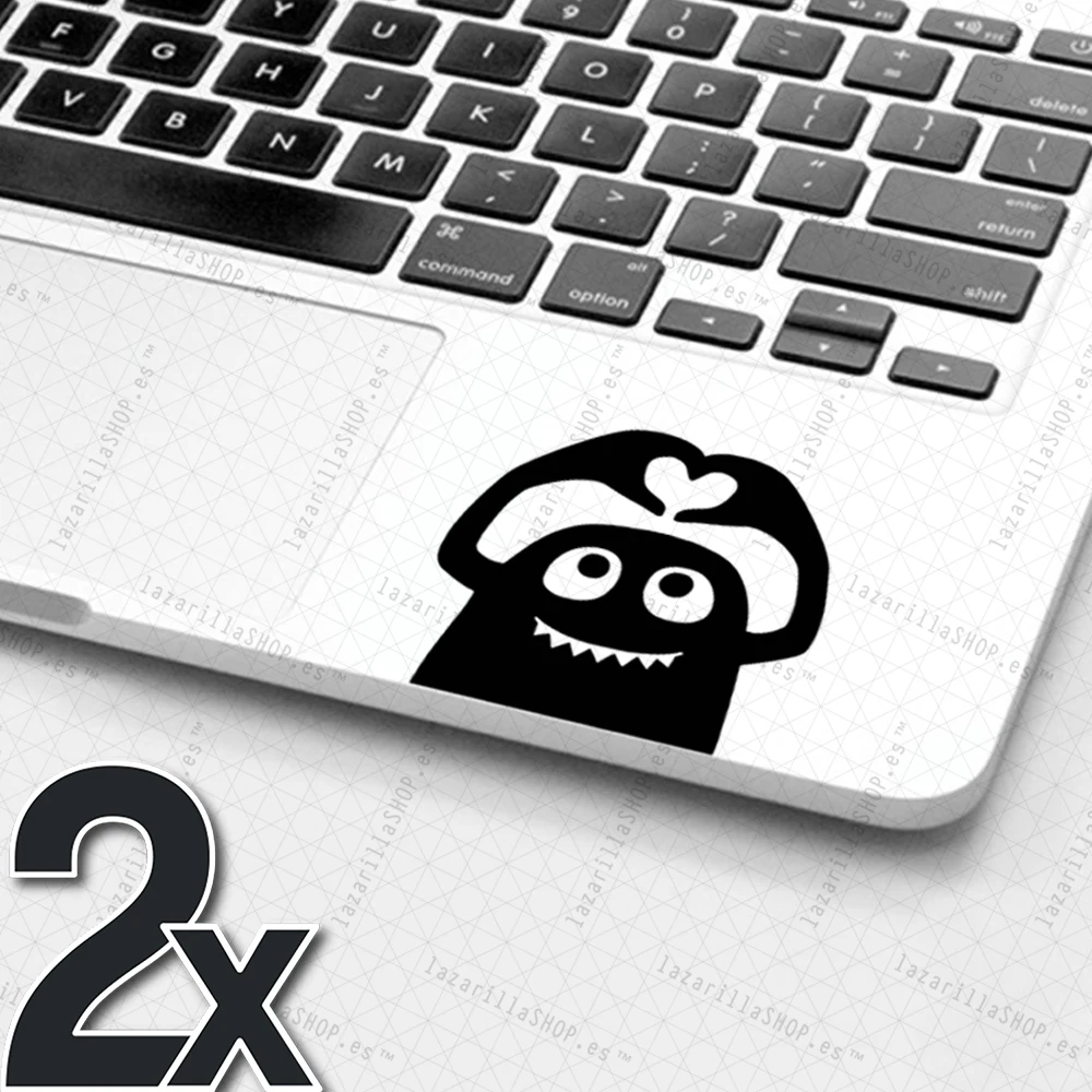 2x MINI MONSTRUO LOVE TOUCHPAD STICKER Vinilo Pegatinas para Portatil MAcbook HP Asus Lenovo Dell 2Unidades