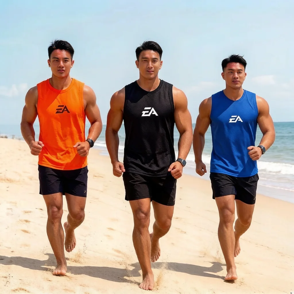 NEU Sport Cross-Border Europäische Größe Alpha Herren Bedrucktes Rundhals-Fitness-Unterhemd Muskel-Schnelltrocknendes Basketball-Tanktop