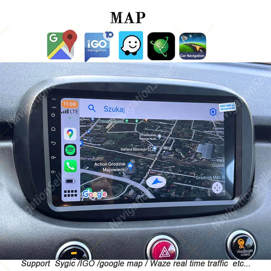 أندرويد شاشة تعمل باللمس فيات 500X 2014-2020 اللاسلكية CarPlay أندرويد السيارات راديو ستيريو رئيس وحدة نظام تحديد المواقع والملاحة كاميرا الوسائط المتعددة