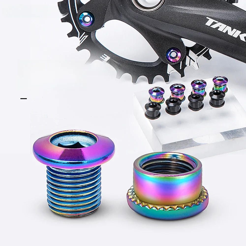 AliExpress TANKE MTB road bike chainwheel screw colourful dental disc nail Mountain bicycle Chainring Bolt Stainless Steel Crank Screws
