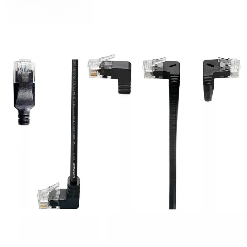 COMNEN Cat6a RJ45 Kąt 90 stopni Kabel Ethernet Slim Patch Cord FTP Lan Kabel UTP RJ 45 do panelu routera do przełącznika Flexiable — zdjęcie produktu 7