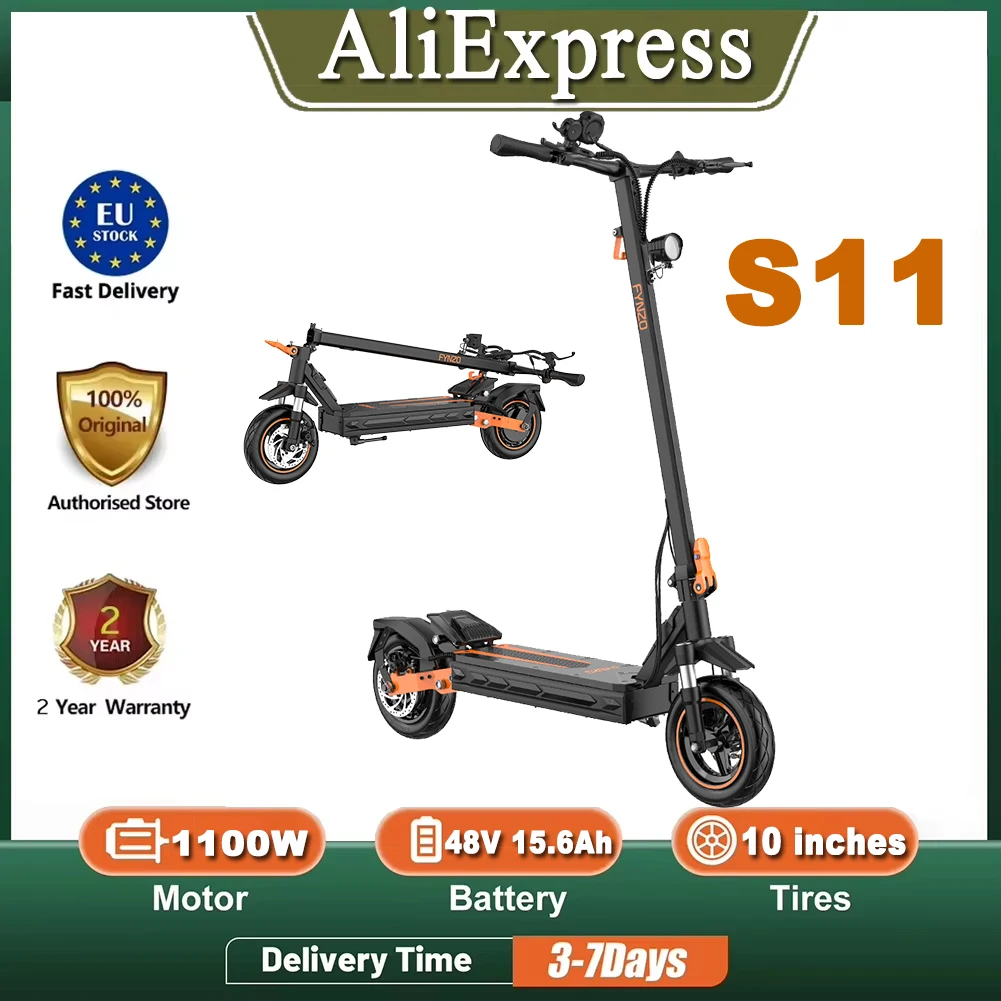 Trottinette électrique Fynzo S11 Moteur 1100W Batterie 48V 15.6Ah Vitesse maximale 45 km/h Autonomie 60 km E-ABS + Freins à disque avant et arrière