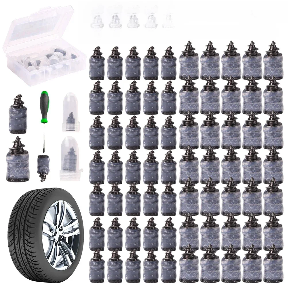 Réparation de pneus sous vide, vis de crevaison de pneus à ongles, raccords de moto, réparation de roues Tubeless, Kit de crevaisons, patchs pour voiture, 10 à 50 pièces