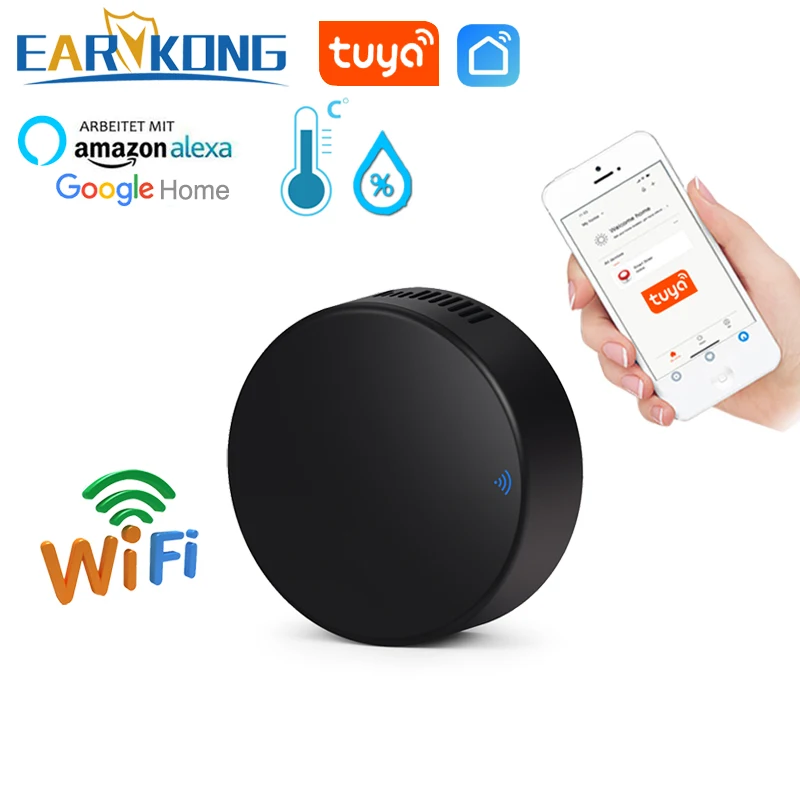 EARYKONG Tuya WiFi IR Remote Control With Temperature Humidity Sensor For Air Conditioner Smart Home Support Alexa Google Home
