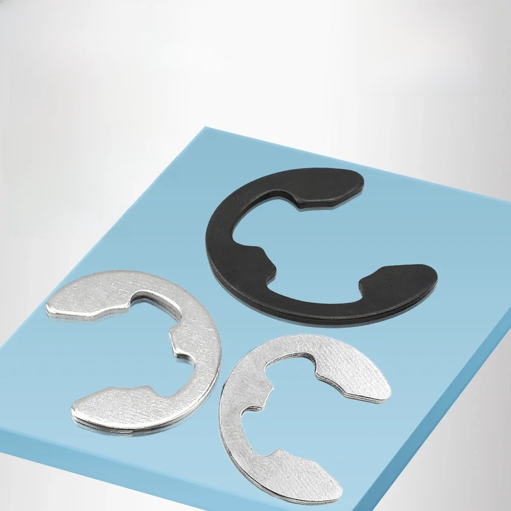 HOWSHENG 20-200 pièces E clip Circlip rondelles M1.2 M1.5 M2 acier inoxydable acier au carbone Type C anneau de retenue externe pour machines