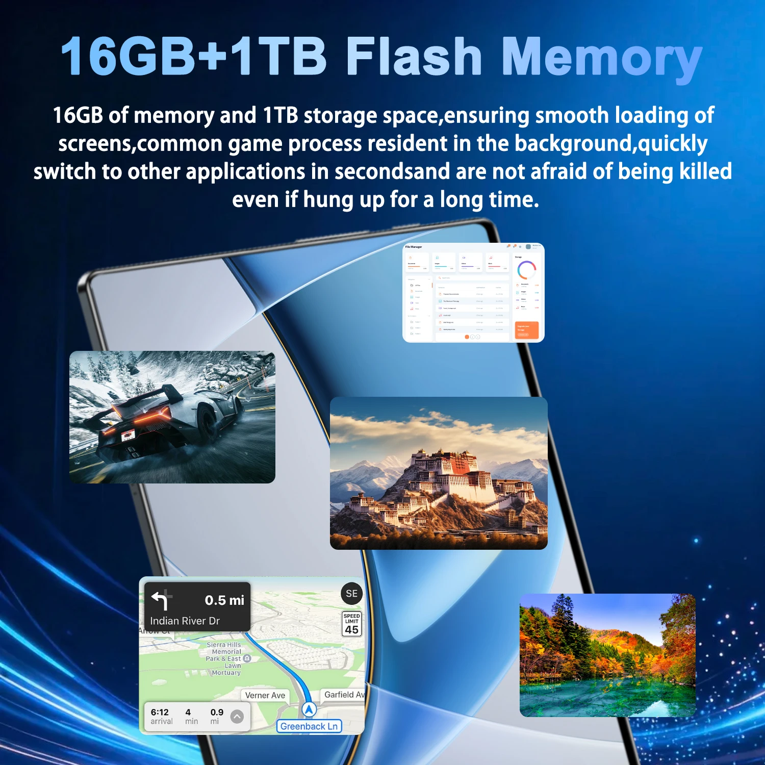 16GB+1TB 2026 Original Tablet Android13 10.36 Inch HD 20000mAh 14 core 5G Dual SIM Bluetooth WiFi GPS Tables