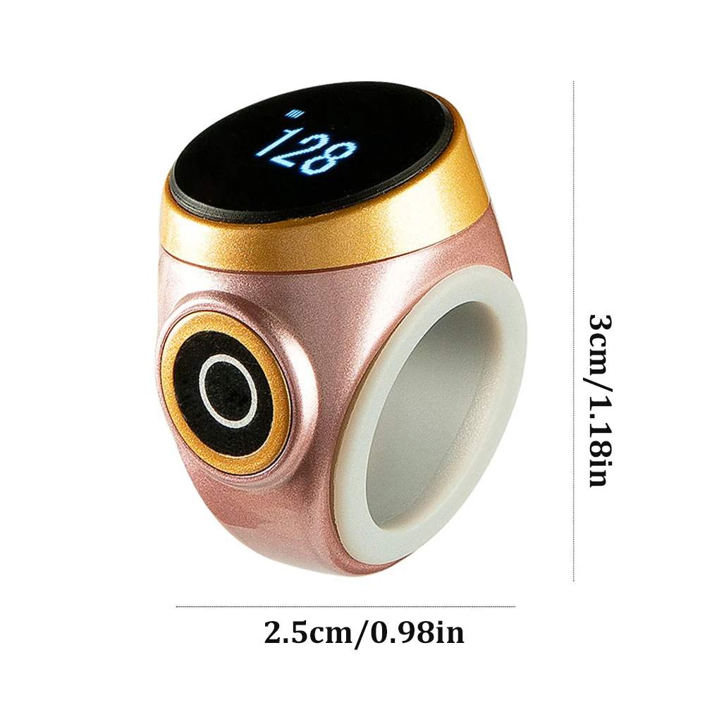Inteligentny pierścionek licznik zestawień Tasbih dla muzułmanów kompatybilny z Bluetooth Zikr cyfrowy Tasbeeh przypomnienie o czasie modlitwy