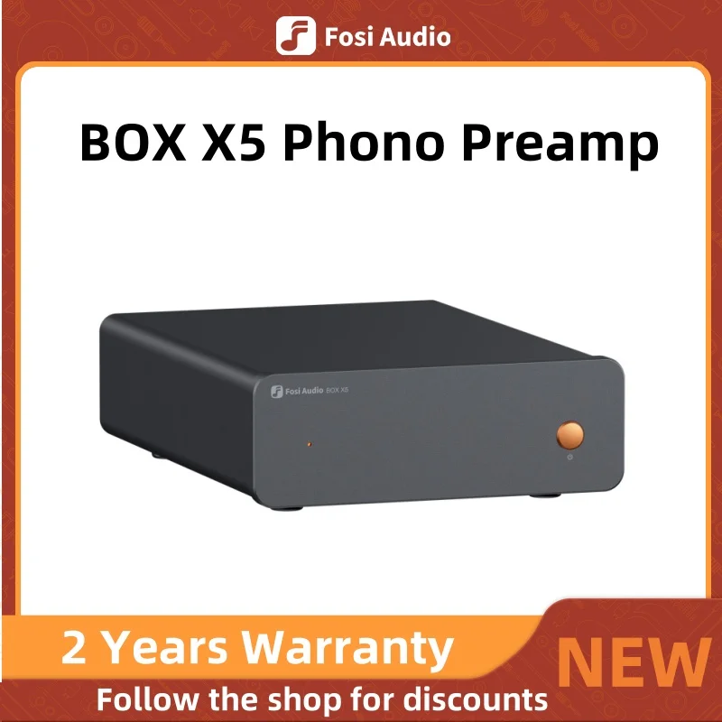 Fosi Audio BOX X5 HIFI Phono Preamp, Mini Preamplifie Home Audio for MM/MC Cartridge Turntable RIAA Preamplifier compact with V3