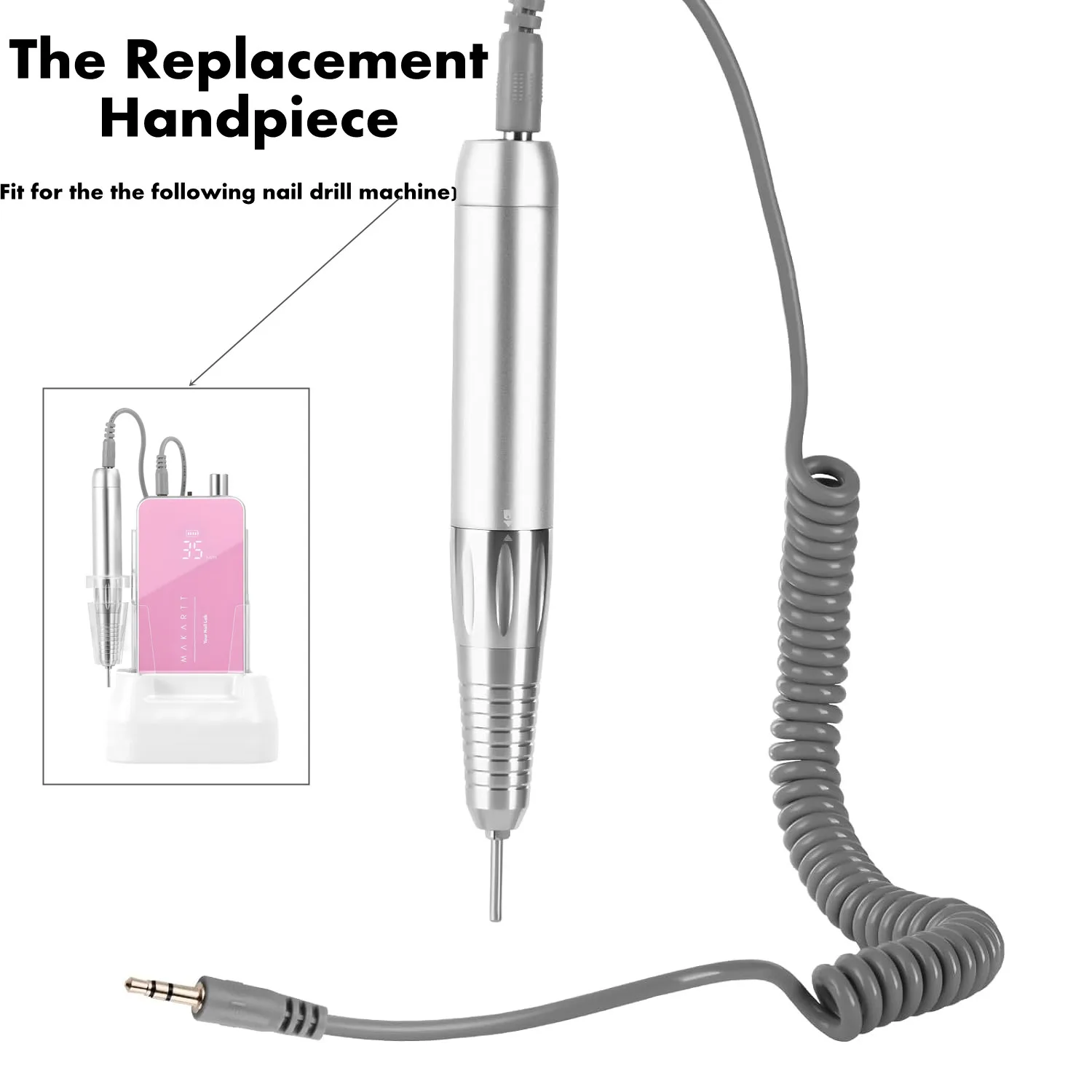 Makartt Nail Drill Handpiece for Nouvella, 35000RPM Rechargeable Electric File Machine Replacement for Manicure Art Tool Supplie