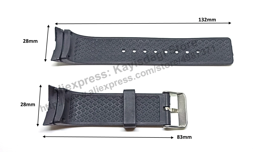 28mm Black Rubber Replacement Watch Band / Strap Compatible for Nautica A34003 , A34001G , A34005G , N13519G , N13523G