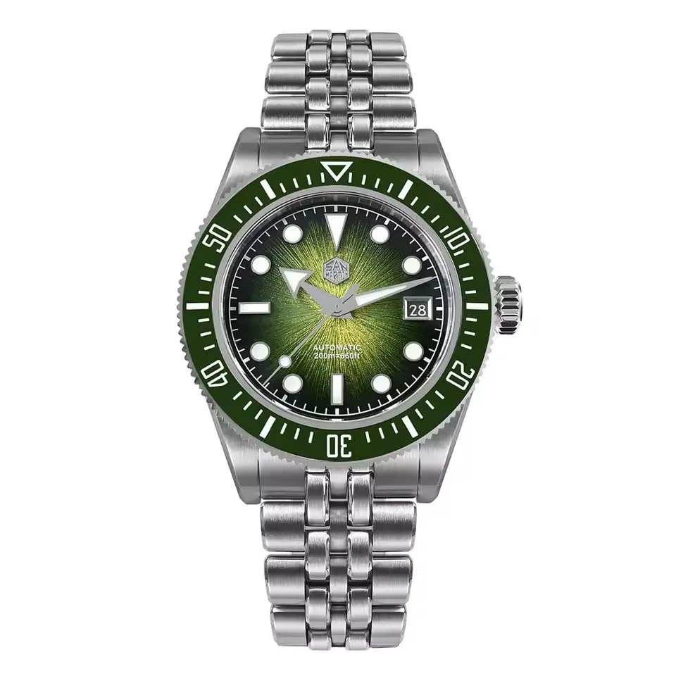 ساعة سان مارتن 40 ملم للرجال فاخرة غواص ميوتا 9015 مينا أمة الله مينا أوتوماتيكية ميكانيكية ساعة يد مقاومة للماء 200 متر SN0148 #3