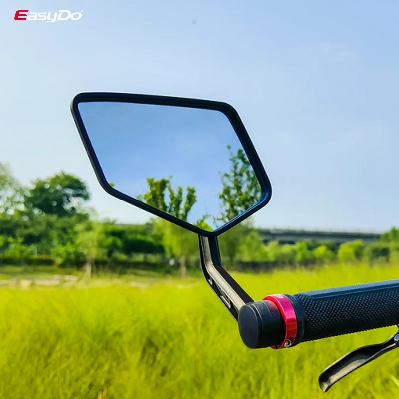 EasyDo Bicycle Handlebar Rear Universal View Mirror Durable Mountain Bike Wide Range Back Sight Reflector Adjustable HD Glass