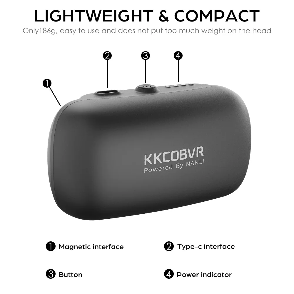 KKCOBVR P2 Black Battery Power Upgrade Edition, Can Be Used For KKCOBVR Q3Pro, P4, O2, Q2PRO Automatically Adsorbing