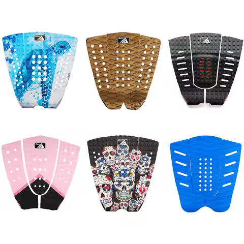 3 Piece EVA Surfboard Deck Traction Pads with Kicker for Stomp Skimboards, Applies All Boards/Multiple Color Choices