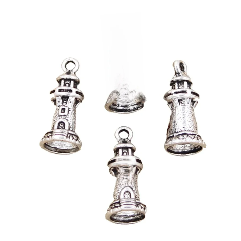 10 sztuk Charms zamek latarnia morska 20x9mm Antique Making wisiorek fit,Vintage tybetański srebrny kolor, ręcznie robiona biżuteria DIY — zdjęcie 2