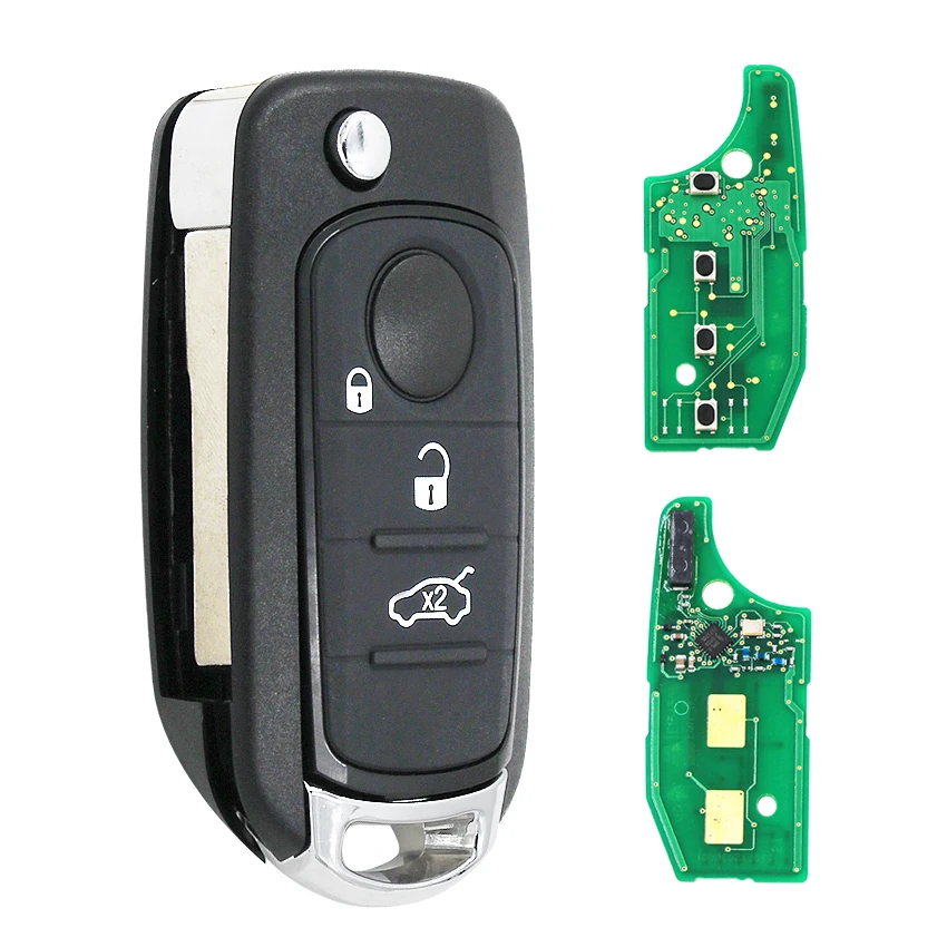 CN017011 4A Chip Folding Flip Remote Car Key For Fiat Egea Tipo 500X Spare Key With Megamos 88 AES 433MHz SIP22 Uncut Blade