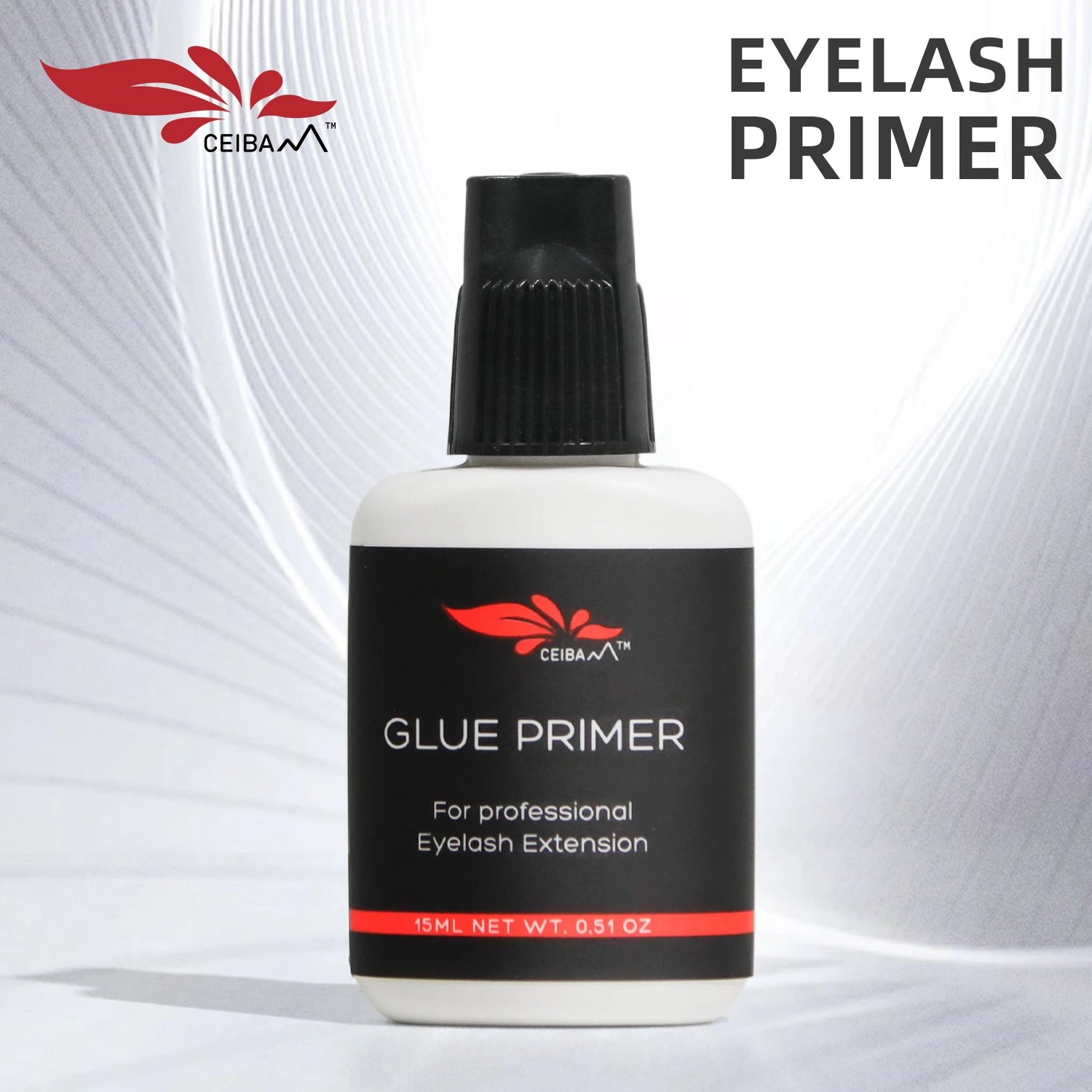 CEIBAM Eyelash Extension Glue Ideal Bonding Primer Clear Liquid Lash Adhesive Accelerator No Odor Low Sitimulation 15ml