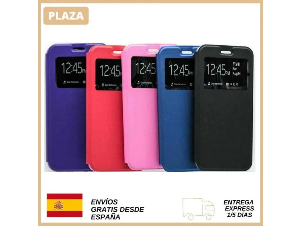 High quality imantada flap-free mobile book cover with window for Xiaomi Redmi 9C sent from Spain choose color