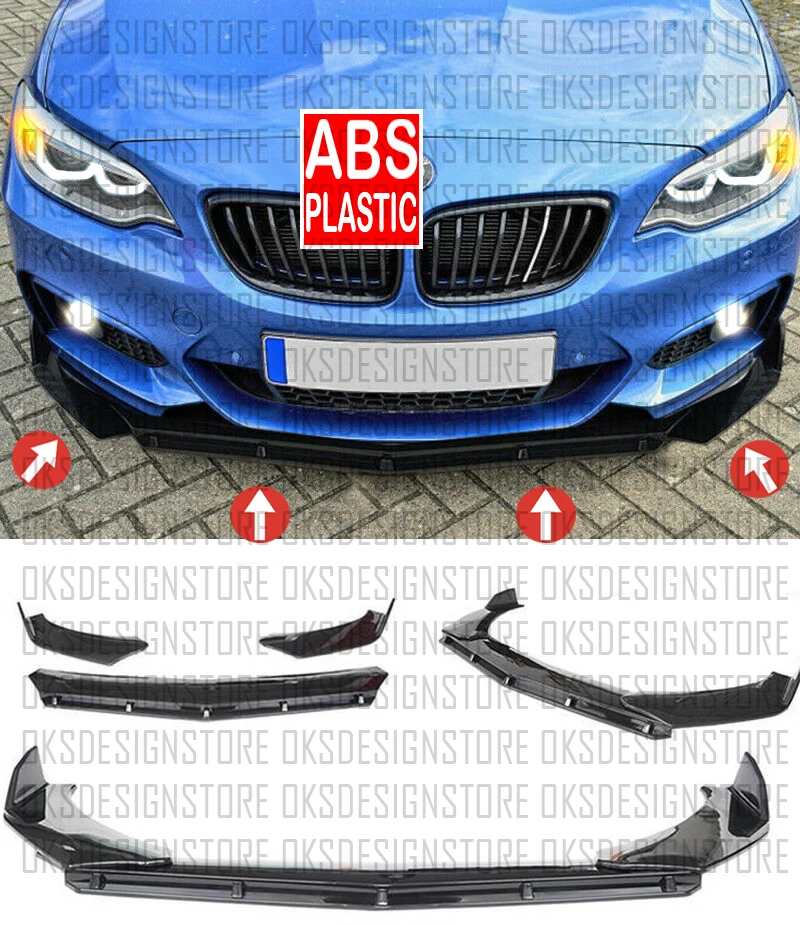 

For Bmw 2 Series f22 f23 Blade under ABS front bumper look rs Black Splitter high quality %100 abs plastic