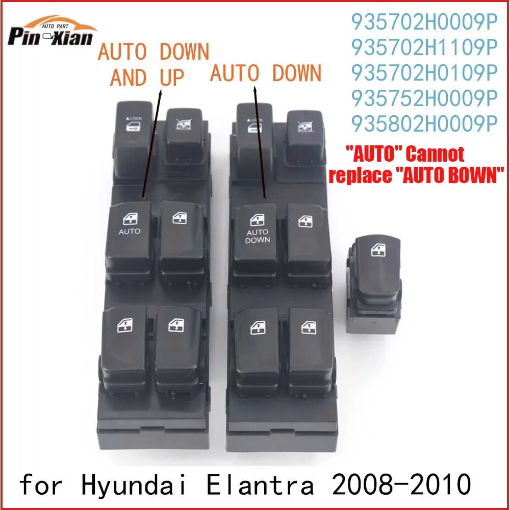 

935702H0009P 935702H1109P 935702H0109P Панель управления стеклоподъемниками (левый руль) для Hyundai Elantra 2008-2010, 2H 1.6L