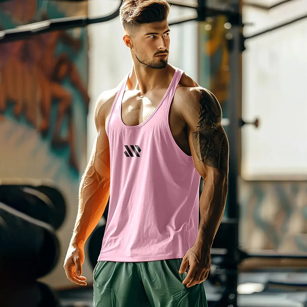 2024 Fashion Urban Street Crewneck Sleeveless Men\'s Vest Daily Leisure Sports Fitness Breathable Comfortable Sleeveless Vest