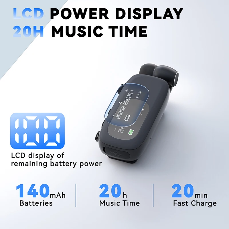 K55 K88 K75 Bluetooth 5.4 HD call Earphone Incoming call Reminder Monitor Headphone Talk Time 20 Hours Lavalier Business Headset