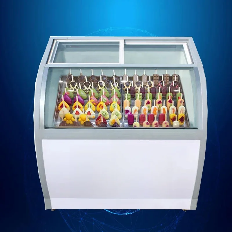 Commercial 6 barrels / 10 boxes Italian Ice Cream Display Cabinet ice cream display cases ice cream freezer 220V