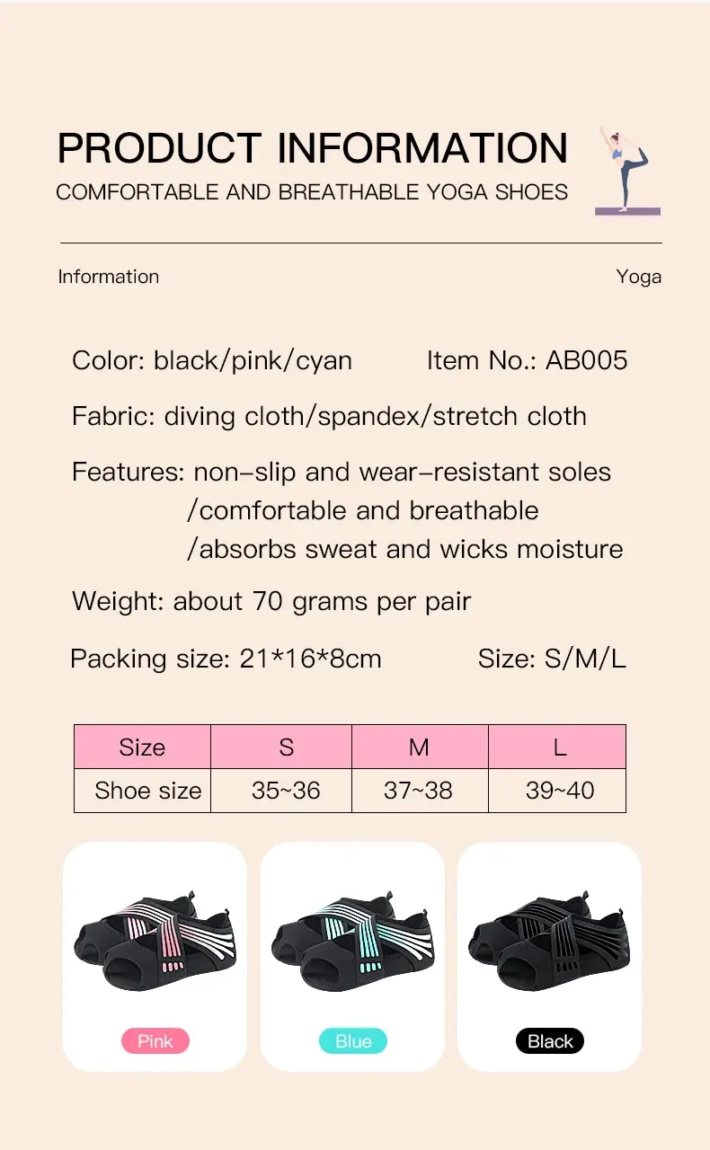 Professional Non-slip Gym Yoga Shoes Flat Soft Anti-slip Sole Fitness Ballet Dance Shoes Pilates Yoga Shoes Socks