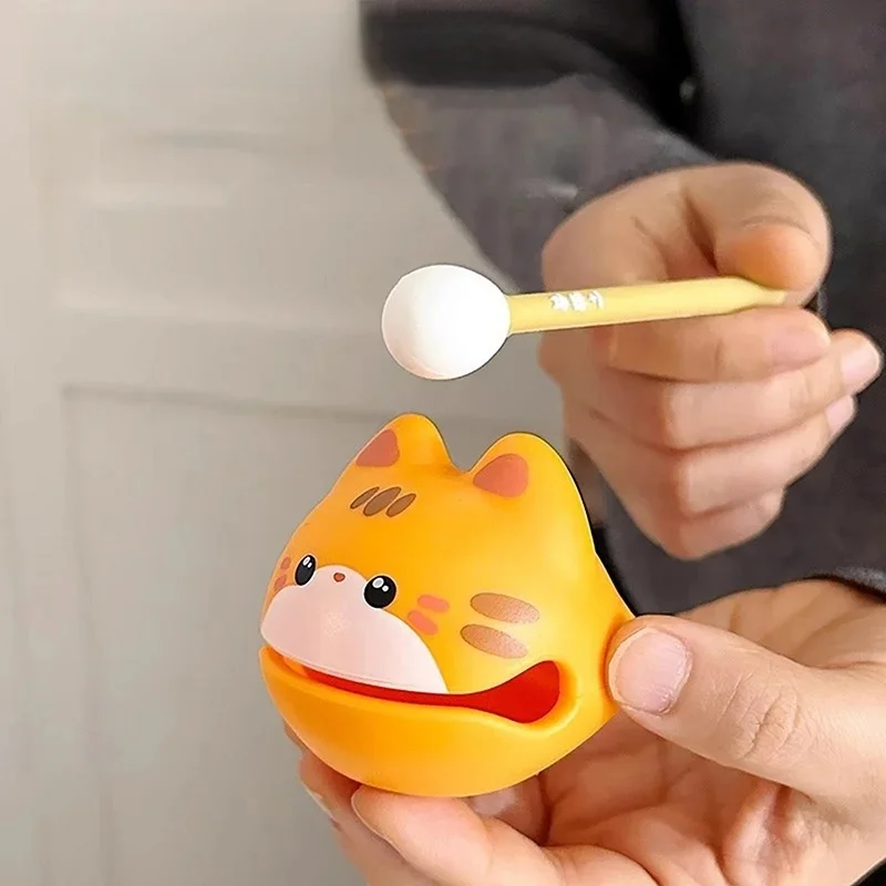 Instrument de Percussion de tambour de poisson en plastique, ornement de bureau apaisant, jouet de Figurine d'animal, Instrument de musique de chat porte-bonheur en plastique