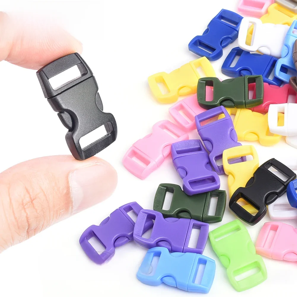 20 sztuk 3/8 "plastikowa boczna klamra zwalniająca Paracord klips do bransoletki na obrożę dla zwierząt pasek plecak taśmy DIY akcesoria rzemieślnicze 10mm — zdjęcie 2