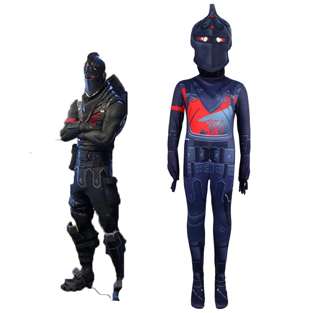 Combinaison de Cosplay Anime pour enfants, Costume de chevalier noir, masque de combat Royale Mezmer, body Zentai pour fête de carnaval d'halloween