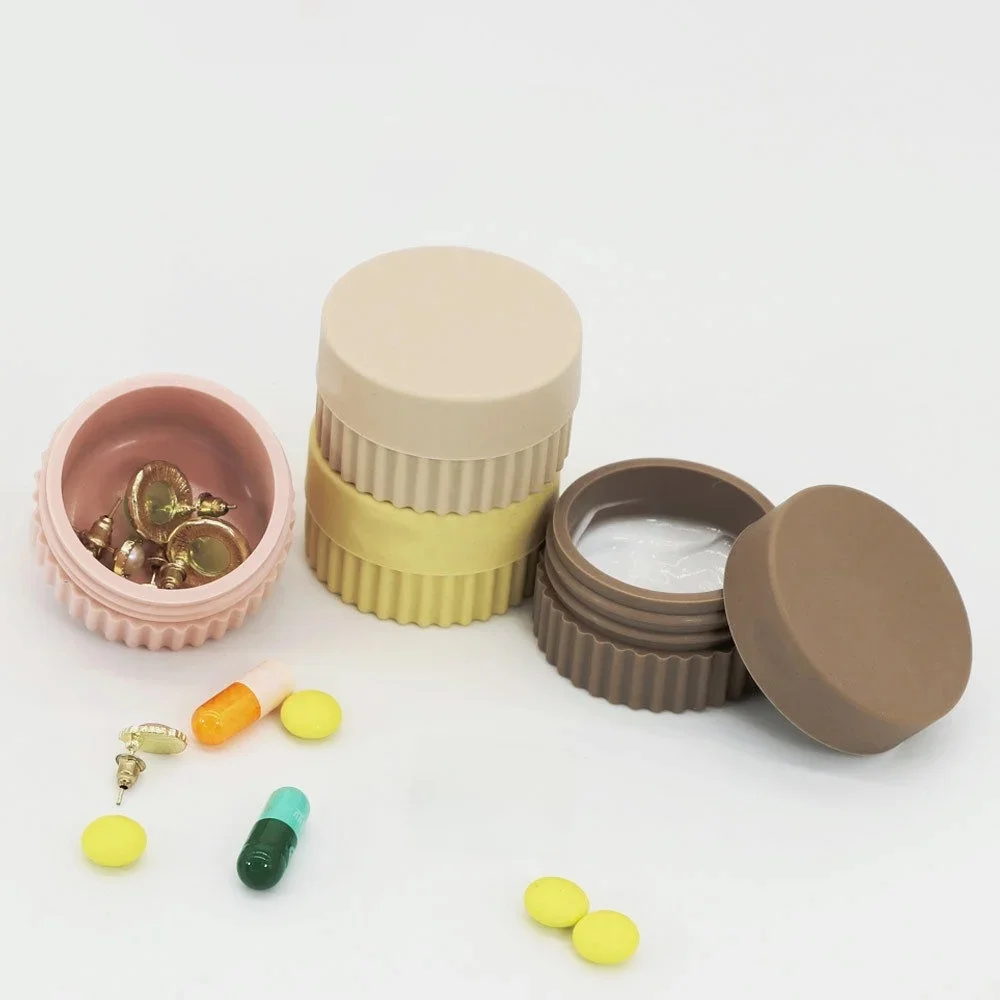 Pots de voyage portables en Silicone de 20ml avec couvercle, pots cosmétiques de crème pour les mains pour le corps et le visage, Mini étui de poudre de crème pour bijoux de voyage