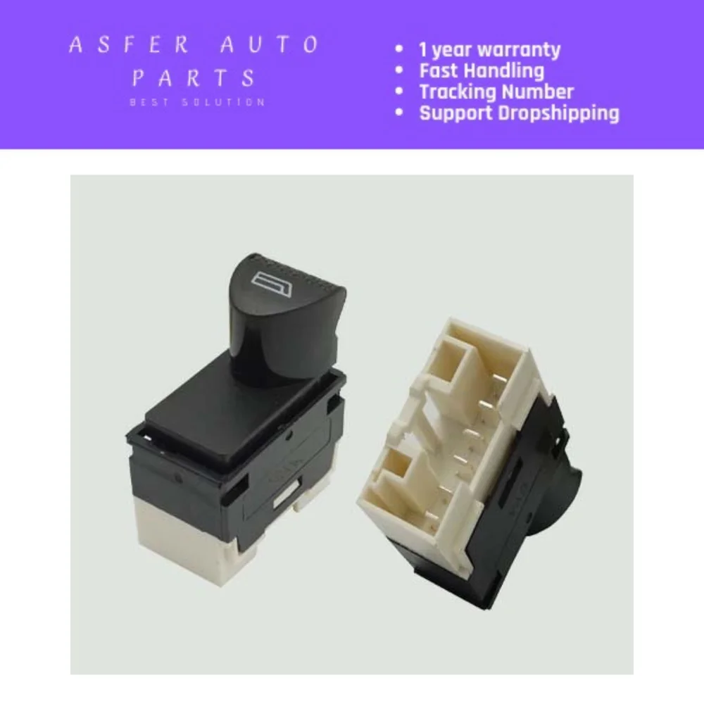 WINDOW OPEN BUTTON 6 PIN SINGLE FRONT LEFT OUTER WHITE WINDOW SWITCH FOR FIAT PALIO/ALBEA 18205717