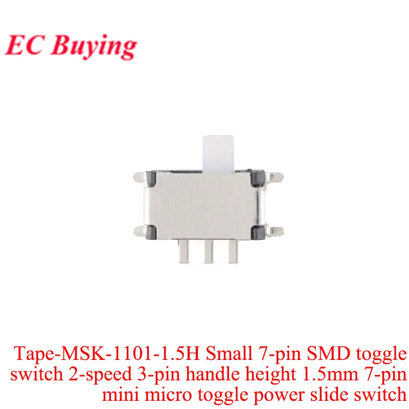 5–100 Stück Mikro-Power-Kippschalter, DIP-Ein/Aus, 1P2T, SPDT, SMD-Kippschiebeschalter, ein- und zweireihig, direkt eingesetzt, horizontal – Detail 4