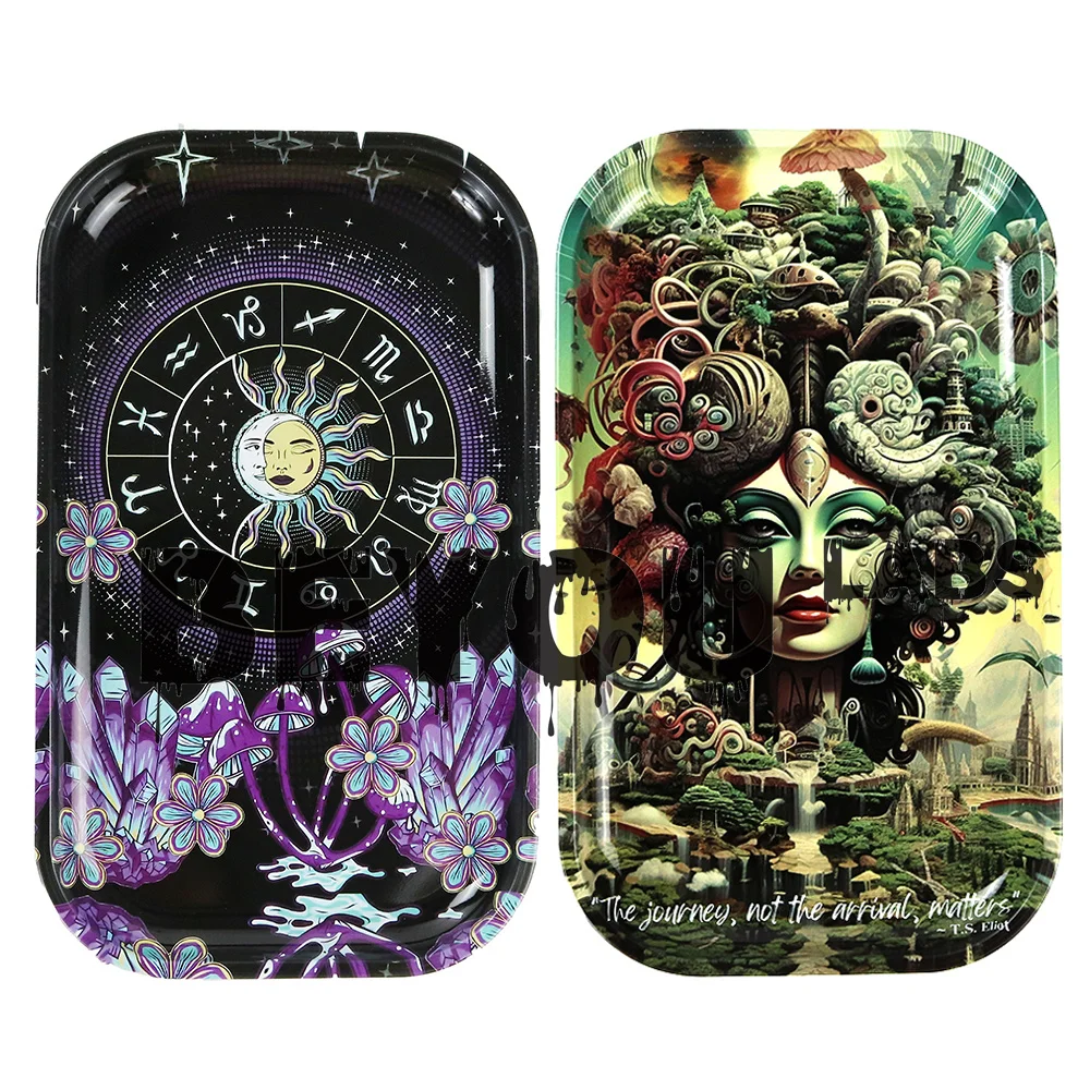 

27x16 см катящийся лоток, измельчитель для курения, аксессуары для табачной бумаги, держатель пепельницы, индивидуальный логотип, пустая черно-белая тарелка, шелковые принты